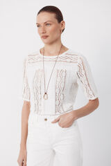 Cortefiel Top renda Branco