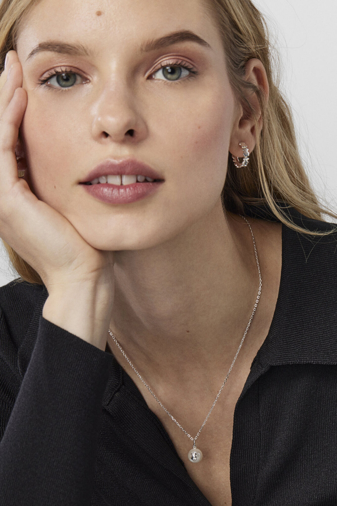 Tous Collar de plata con perla Gris