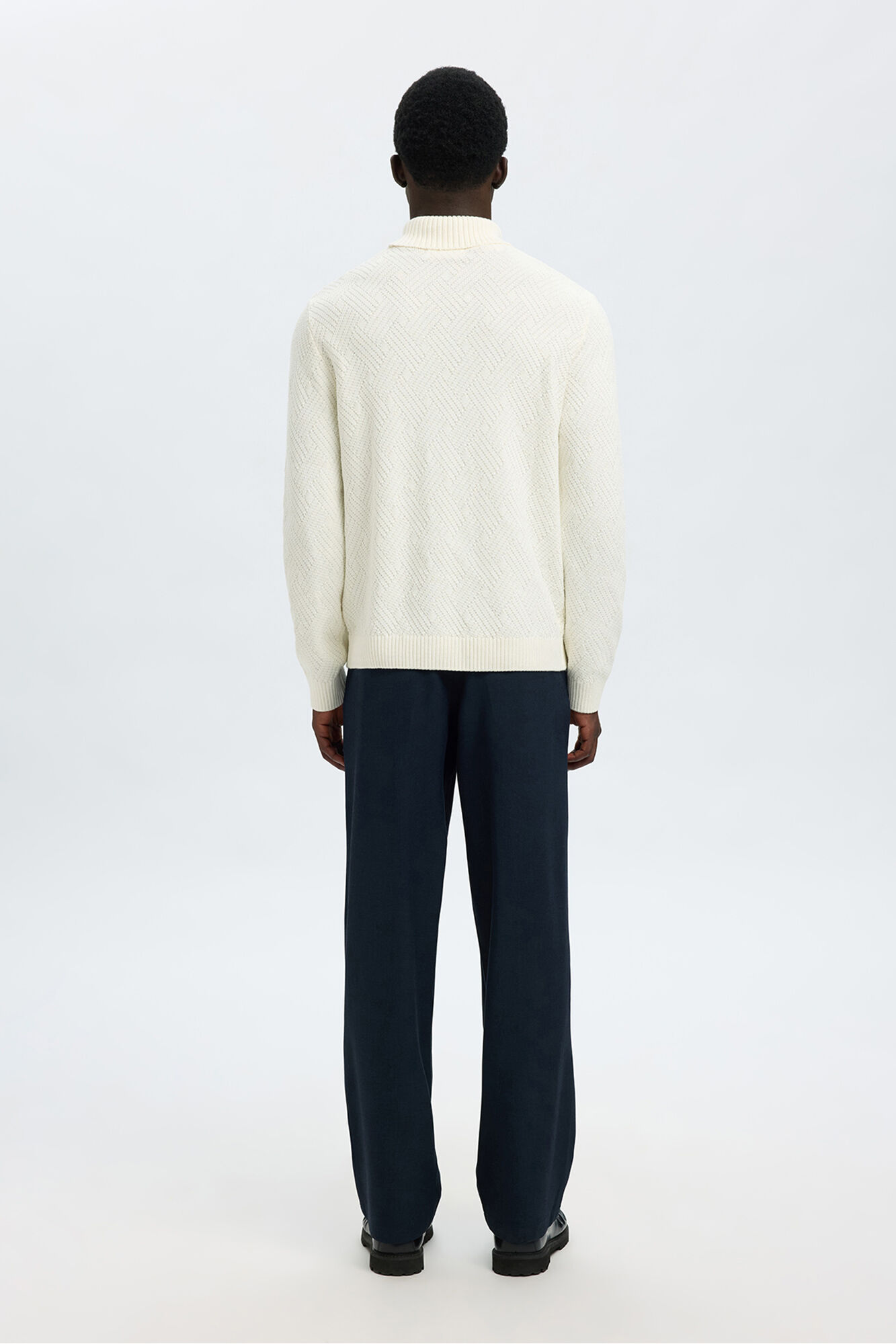 Selected Camisola estruturado de gola alta 100% algod&atilde;o org&acirc;nico  Branco