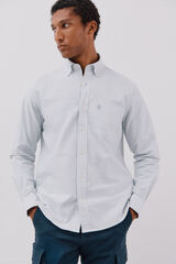 Cortefiel Striped oxford shirt Kaki