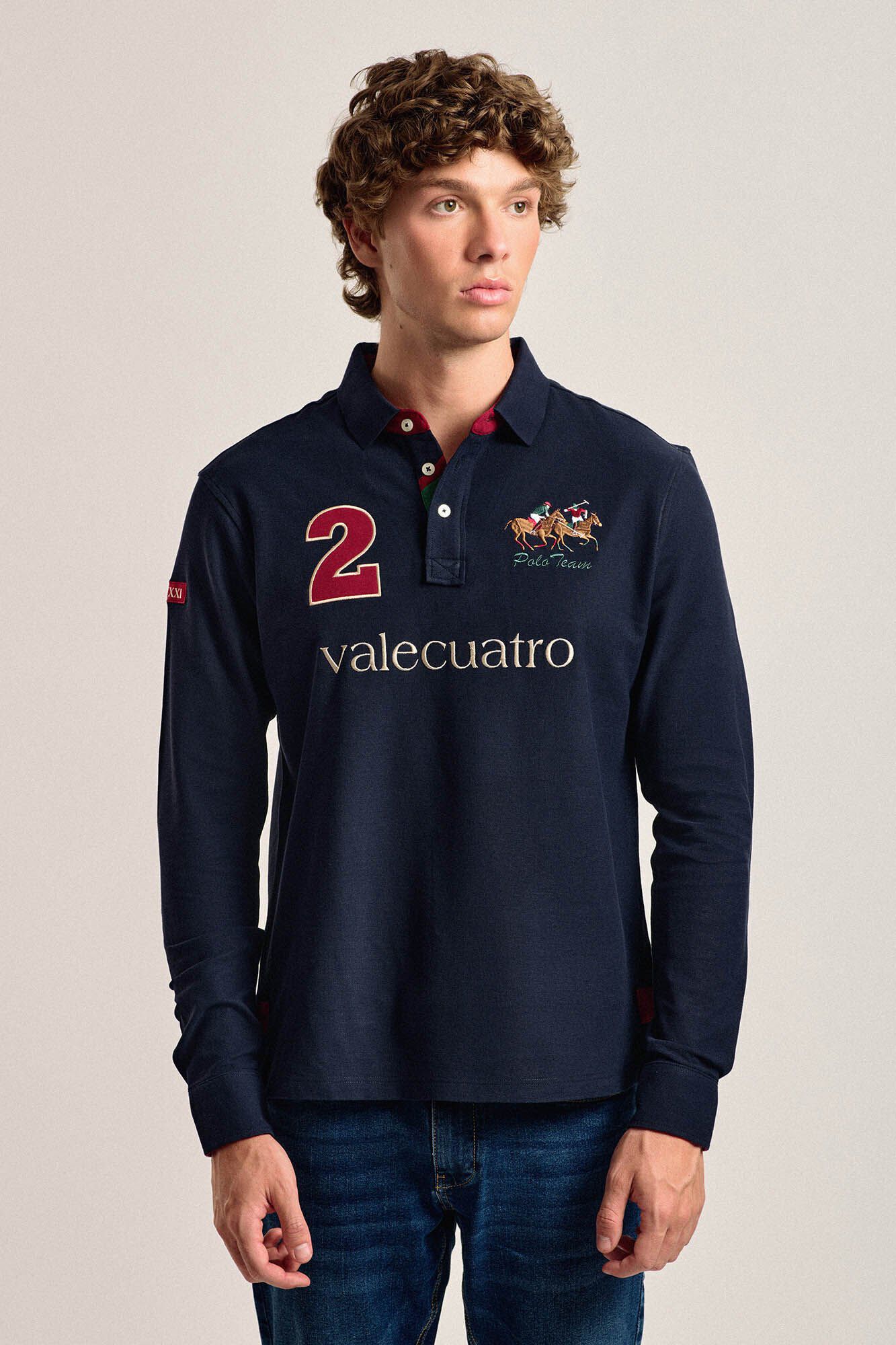 Valecuatro Valecuatro men's navy blue polo shirt Navy