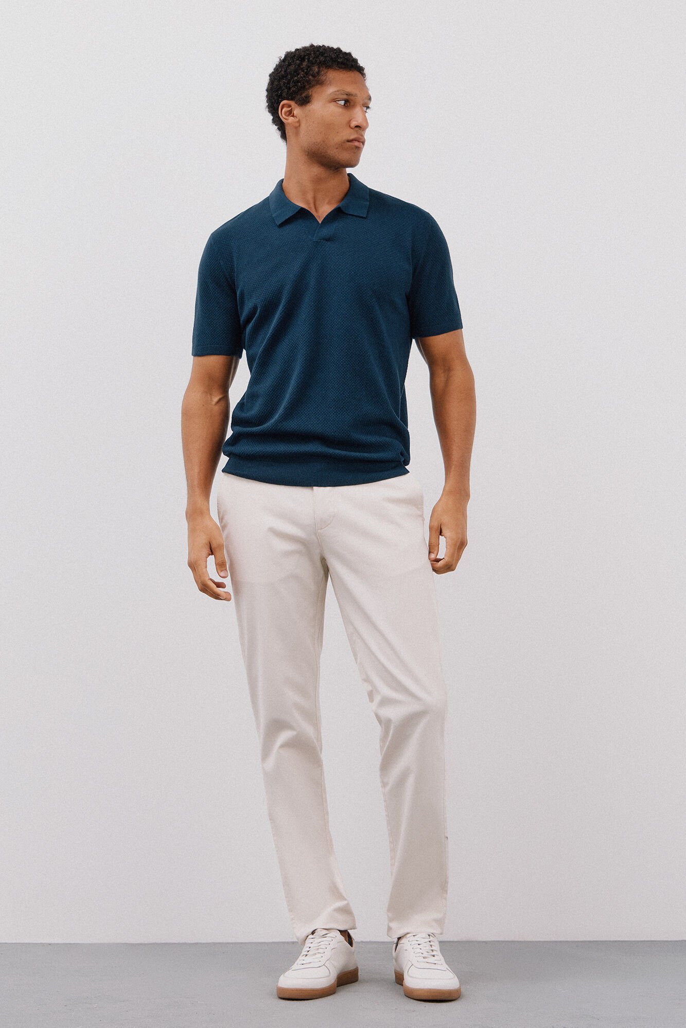 Cortefiel Jersey polo manga corta algod&oacute;n estructura Azul marino