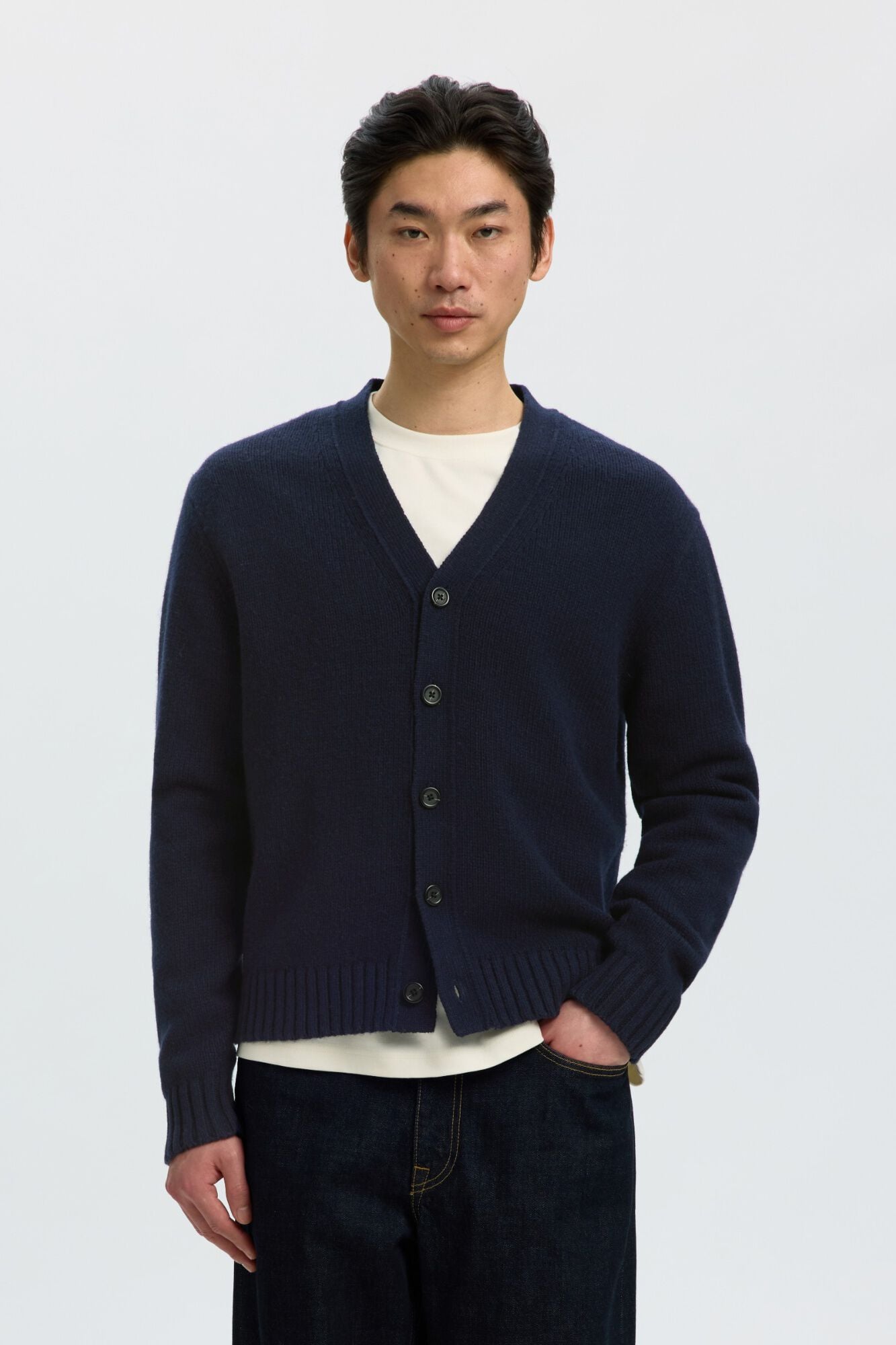 Selected RWS wool relaxed fit cardigan