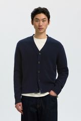 Selected RWS wool relaxed fit cardigan Navy