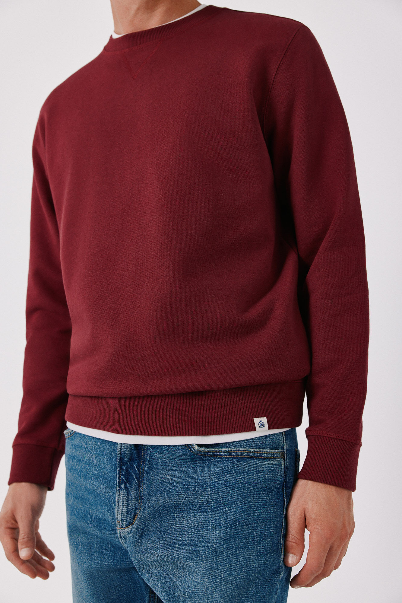 Cortefiel Crew neck sweatshirt Maroon
