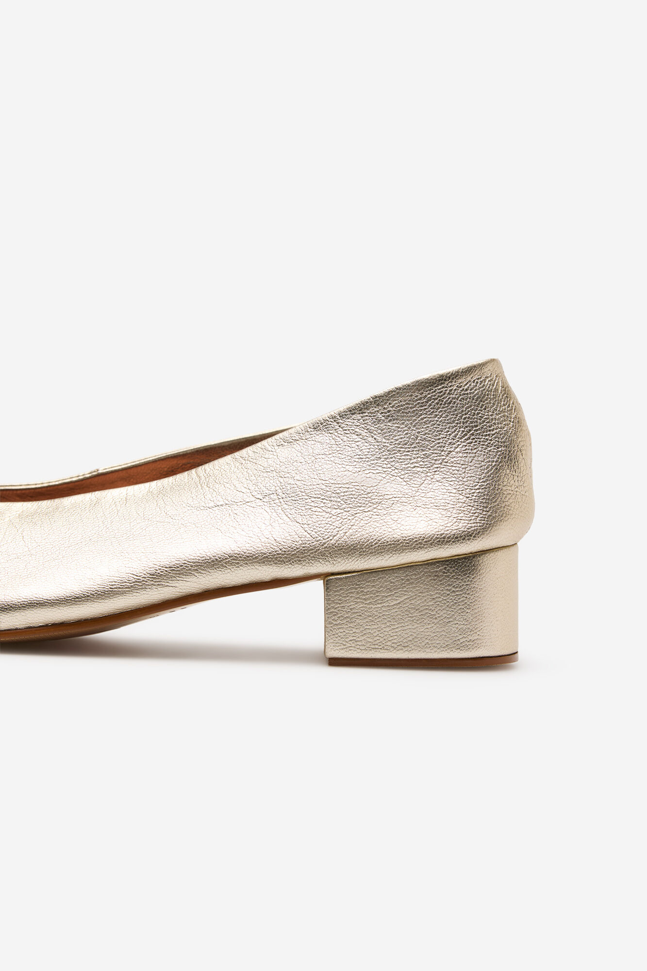 Cortefiel Leather ballerina flats Yellow