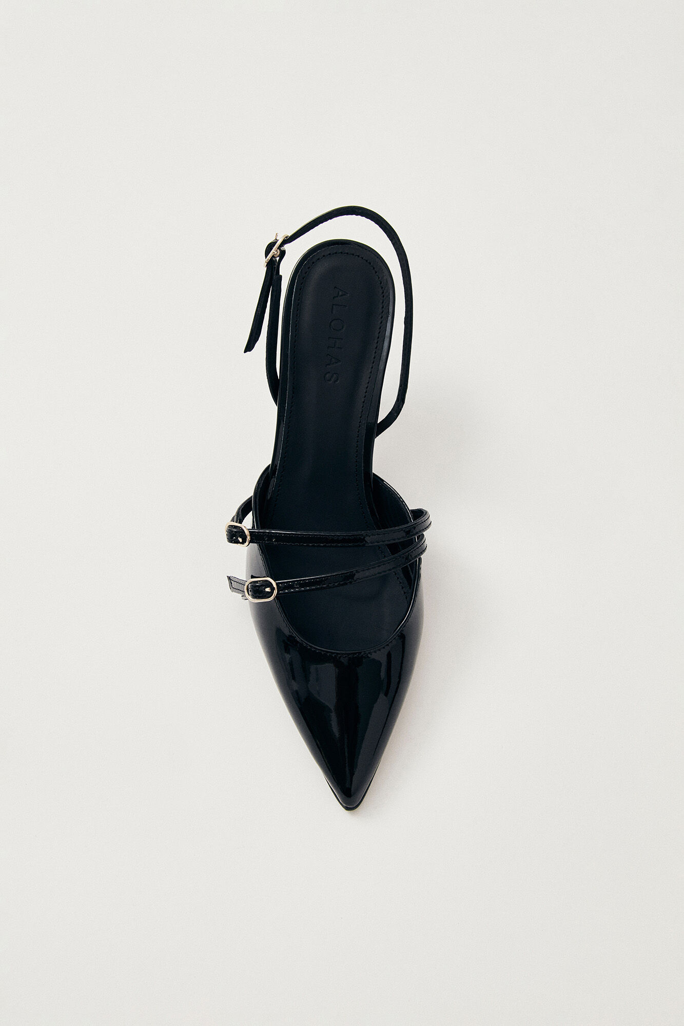 Alohas Joelle leather court shoes Black