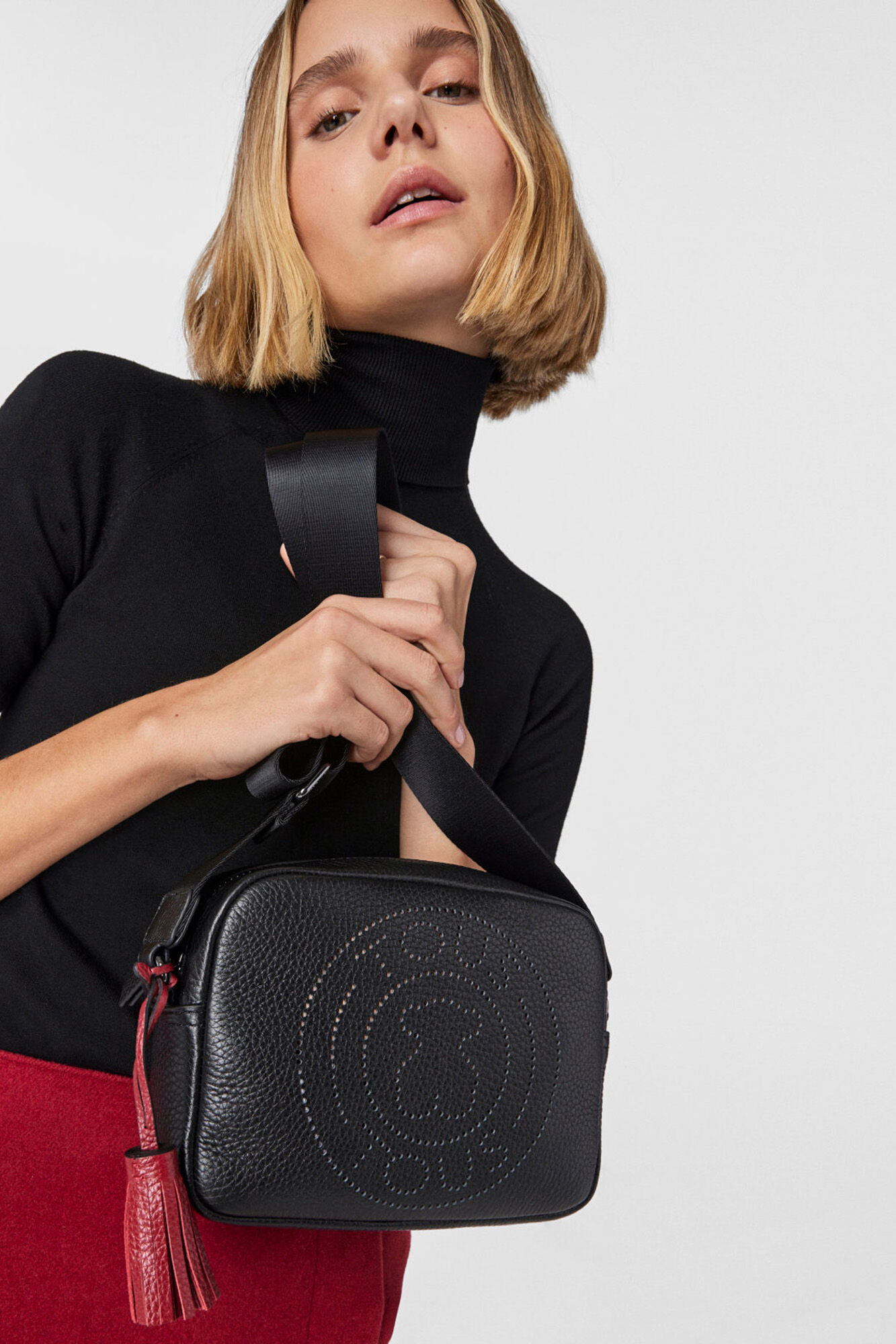 Tous Leissa small black leather crossbody bag Black