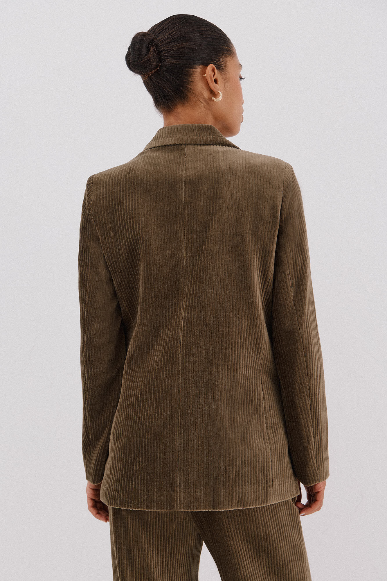 Cortefiel Blazer feminino de veludo Verde