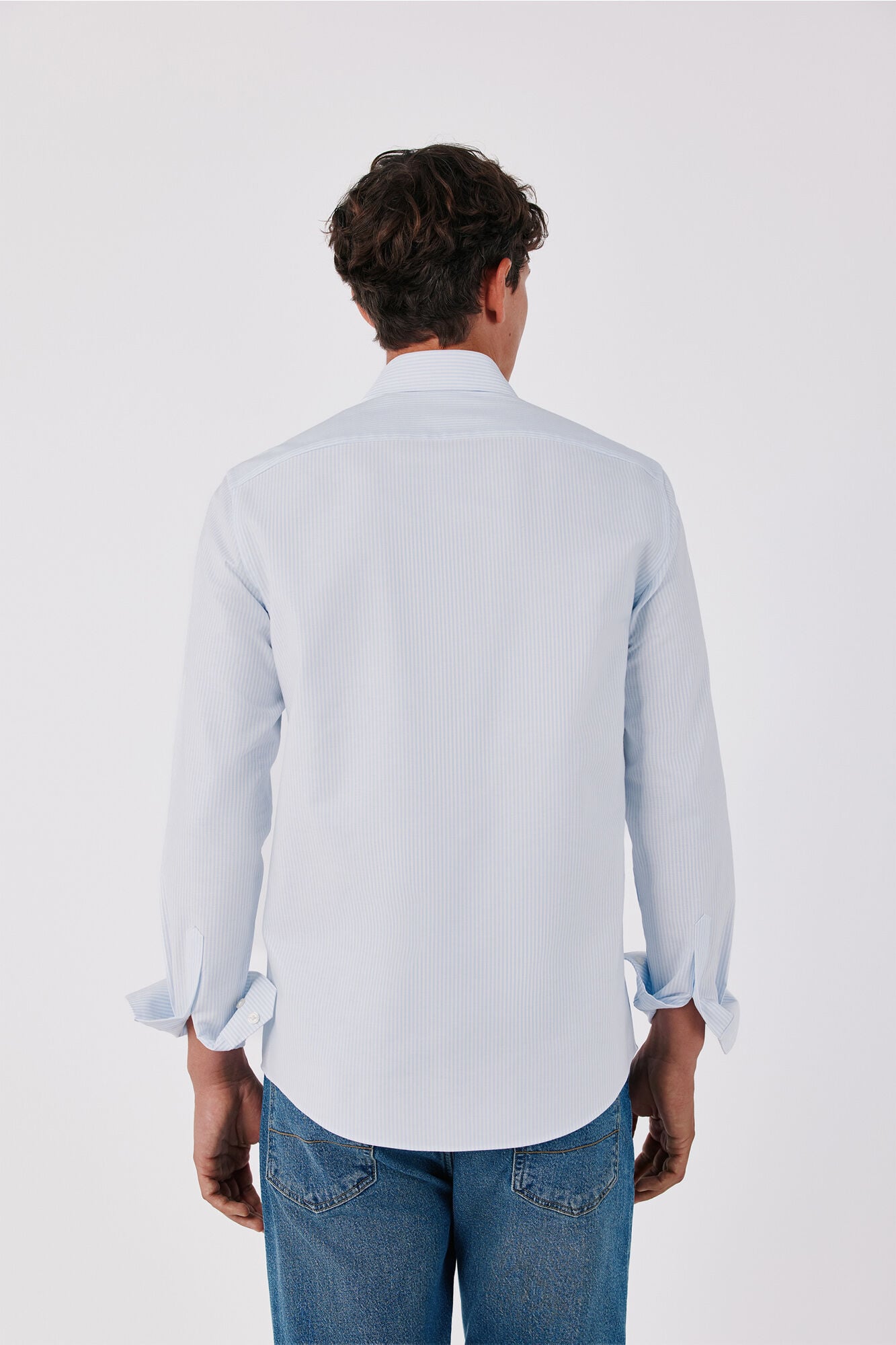 Cortefiel Striped easy-iron dress shirt Blue