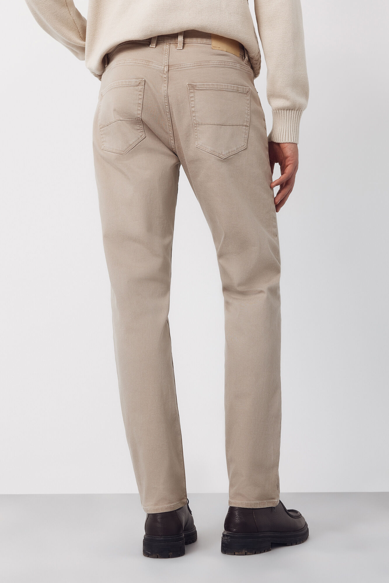 Cortefiel 5-pocket regular fit coloured trousers Beige