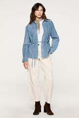 Selected Casaco 100% em pele de cabra Azul