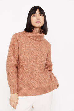 Cortefiel Cable knit jumper Pink