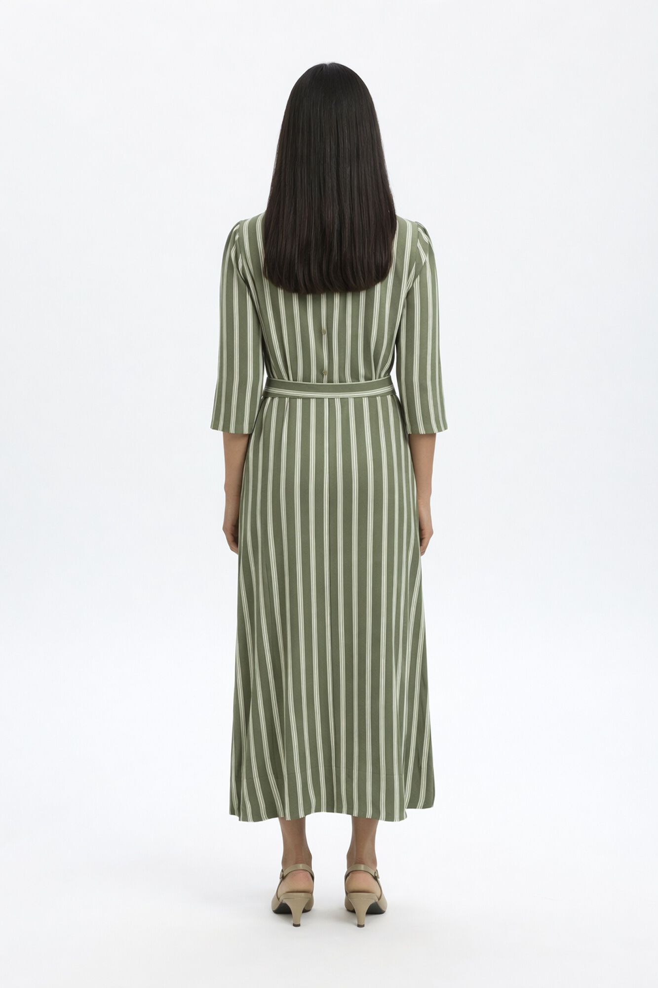 Selected Vestido comprido estampado Verde