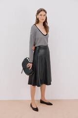 Cortefiel Two- jersey-knit knitted sweater Black