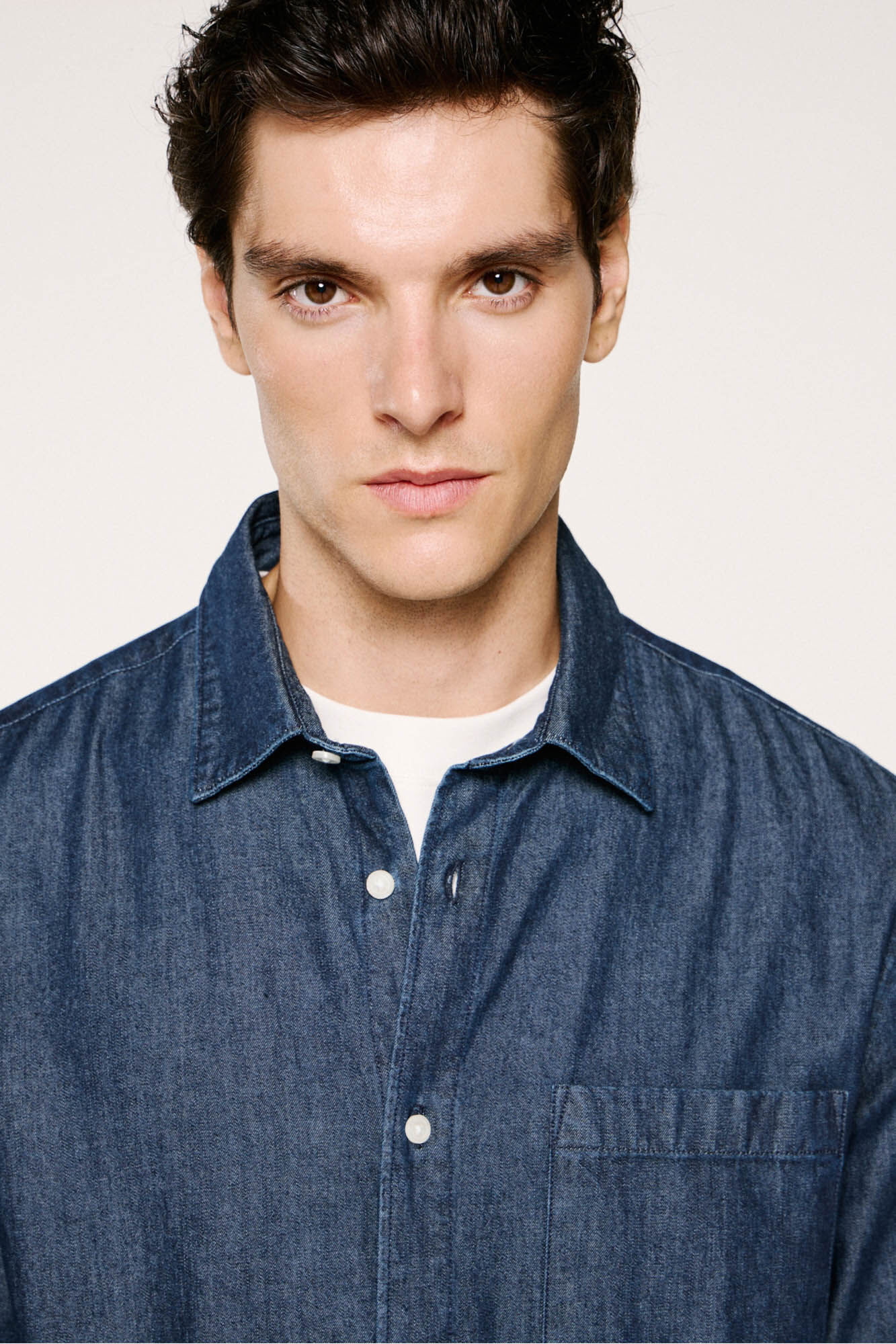 Selected Camisa vaquera ligera 100% algod&oacute;n org&aacute;nico. Azul marino