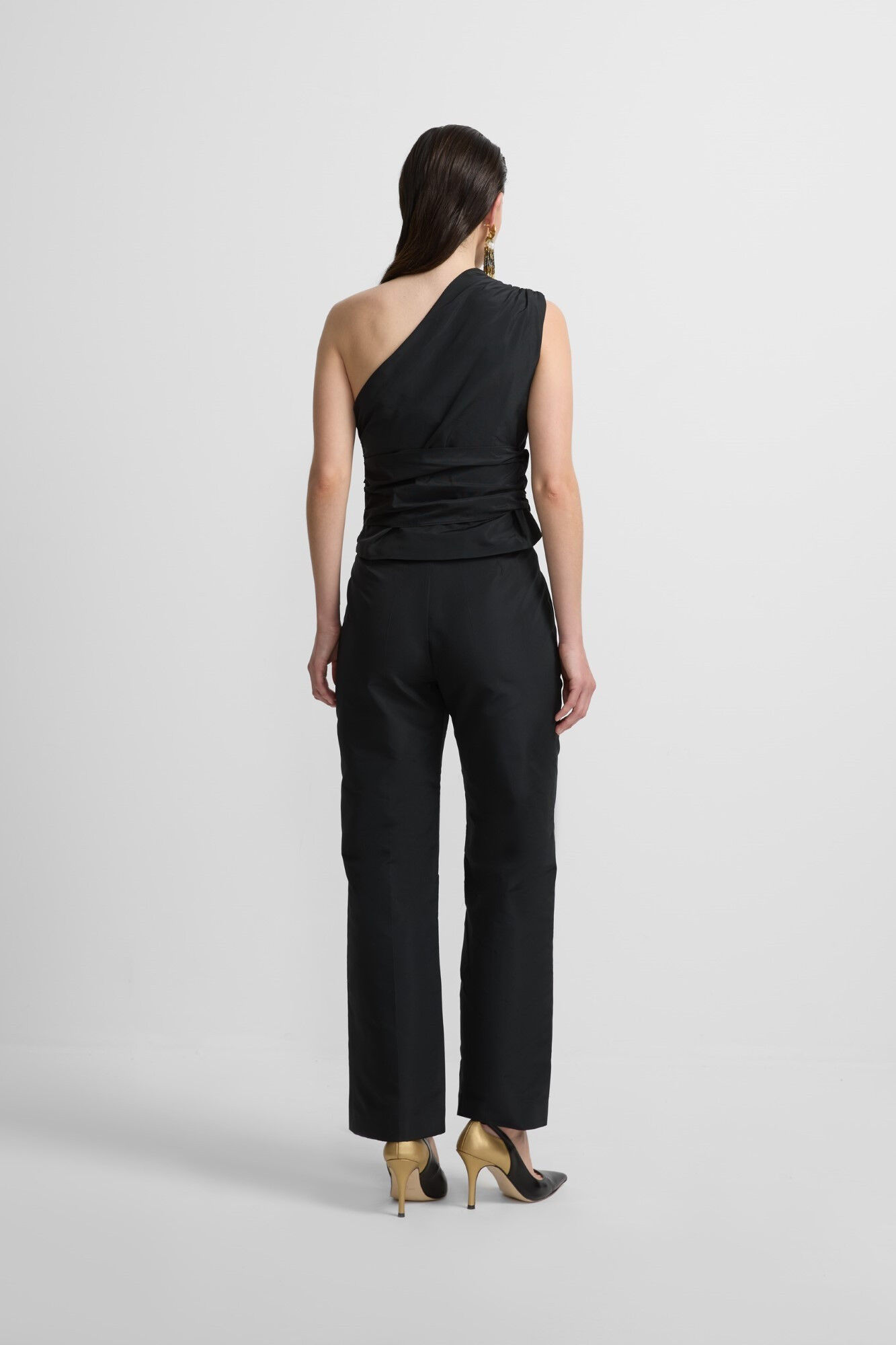 Silbon Cal&ccedil;as de tafet&aacute; para eventos Preto