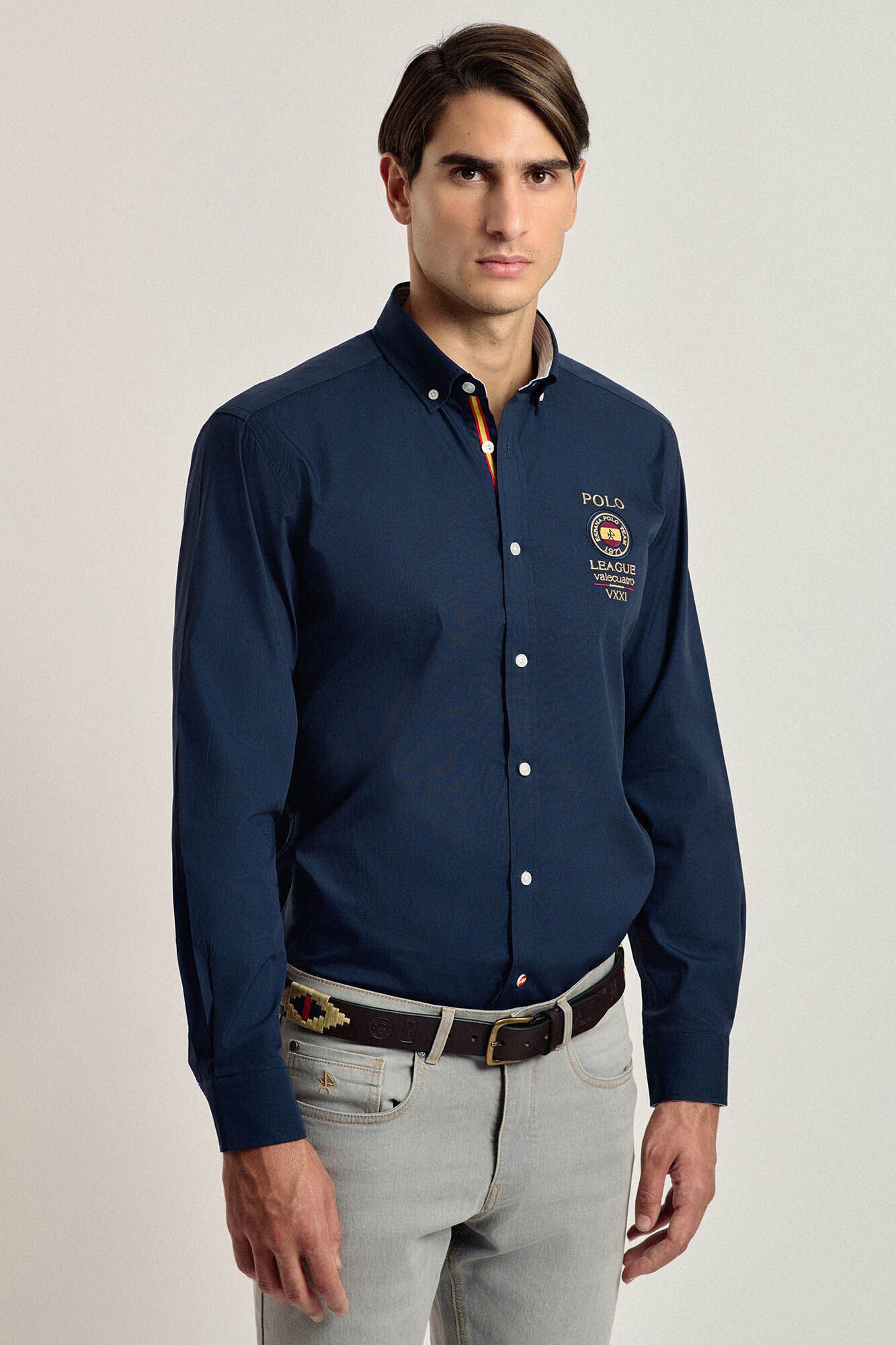 Valecuatro Camisa masculina azul marinho Valecuatro Espanha Azul