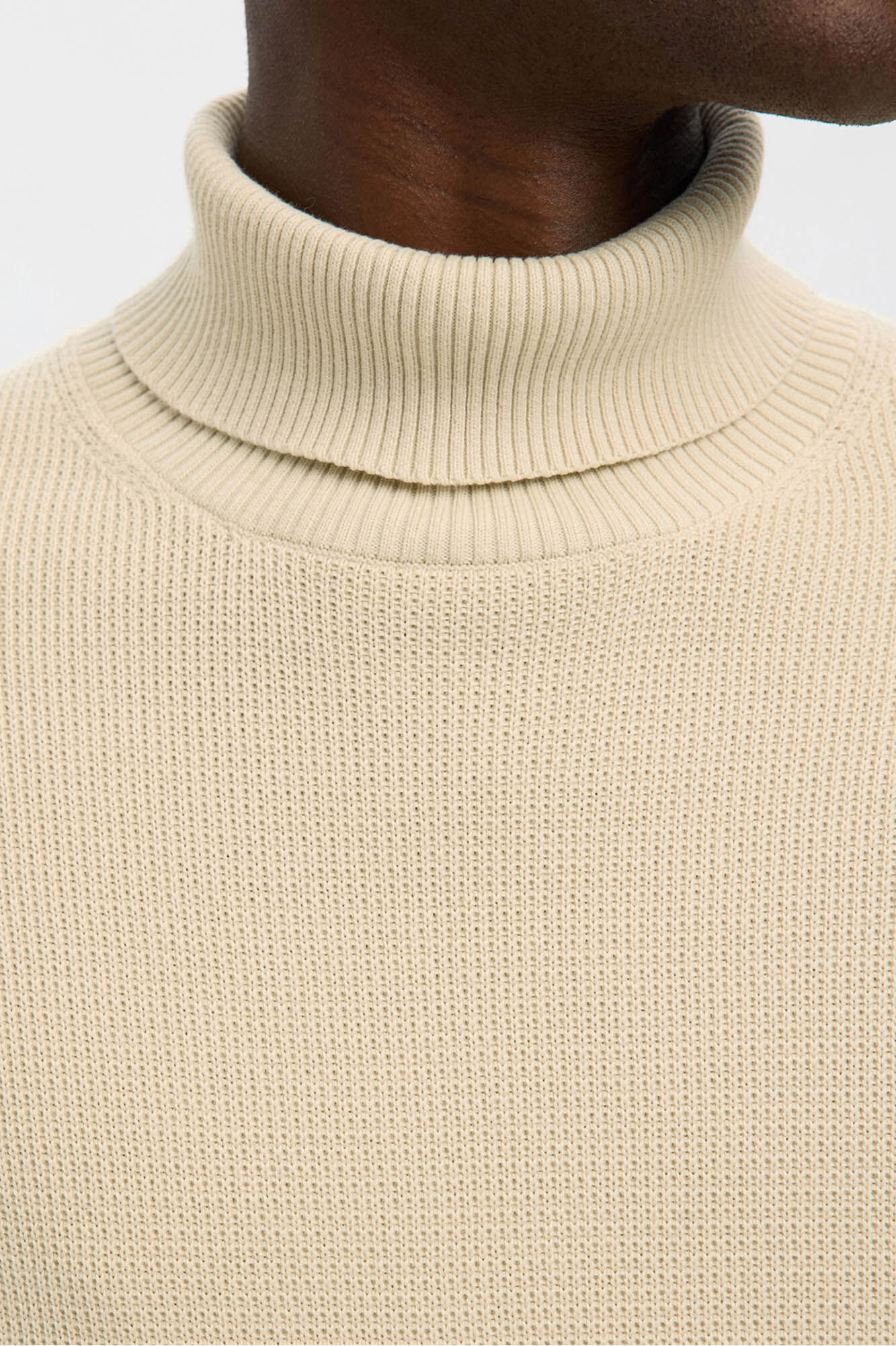 Selected Camisola de gola 100% algod&atilde;o org&acirc;nico