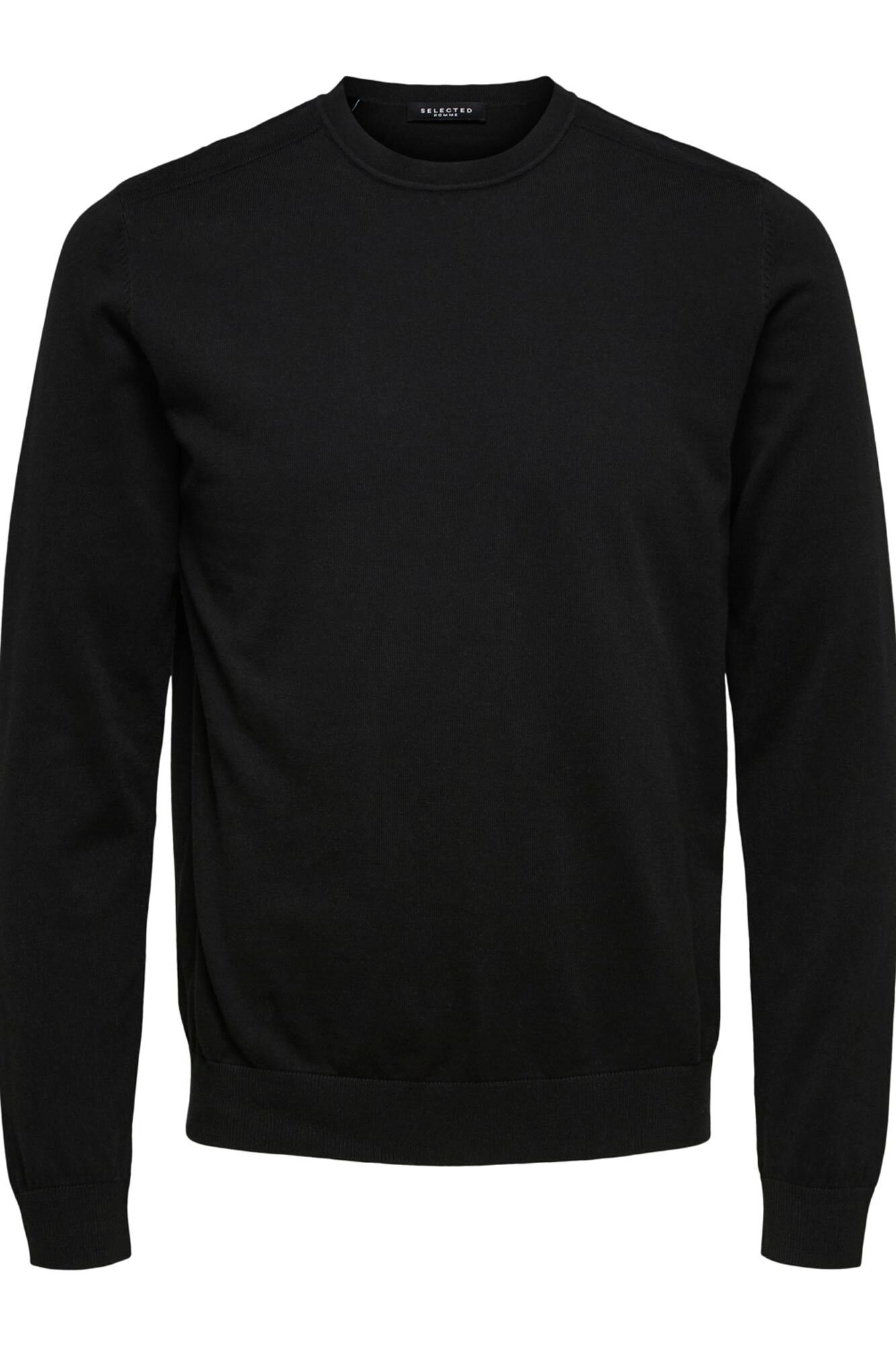 Selected Jersey algod&oacute;n org&aacute;nico cl&aacute;sico Negro