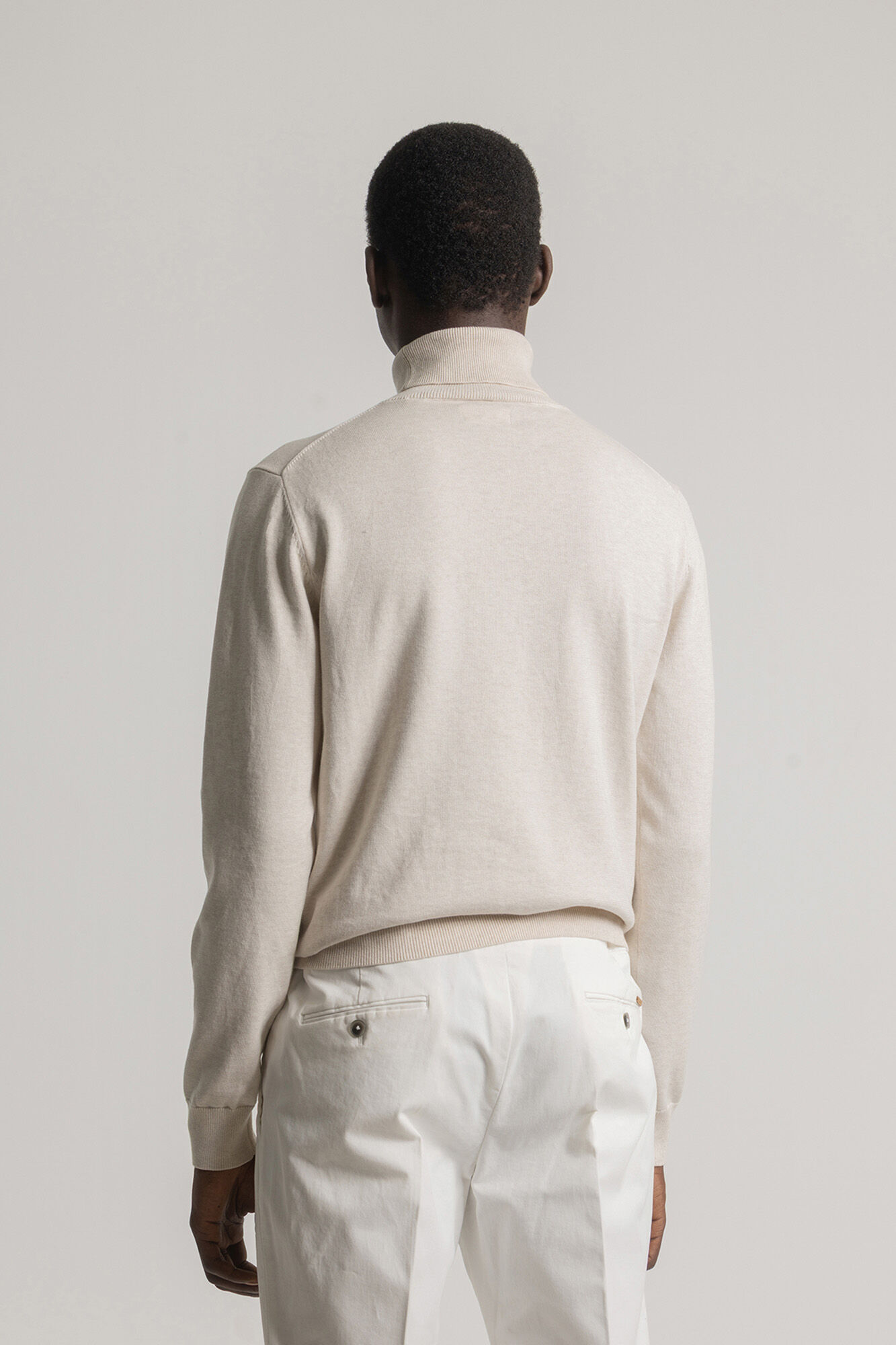 PuroEGO Camisola gola alta algod&atilde;o Ecru