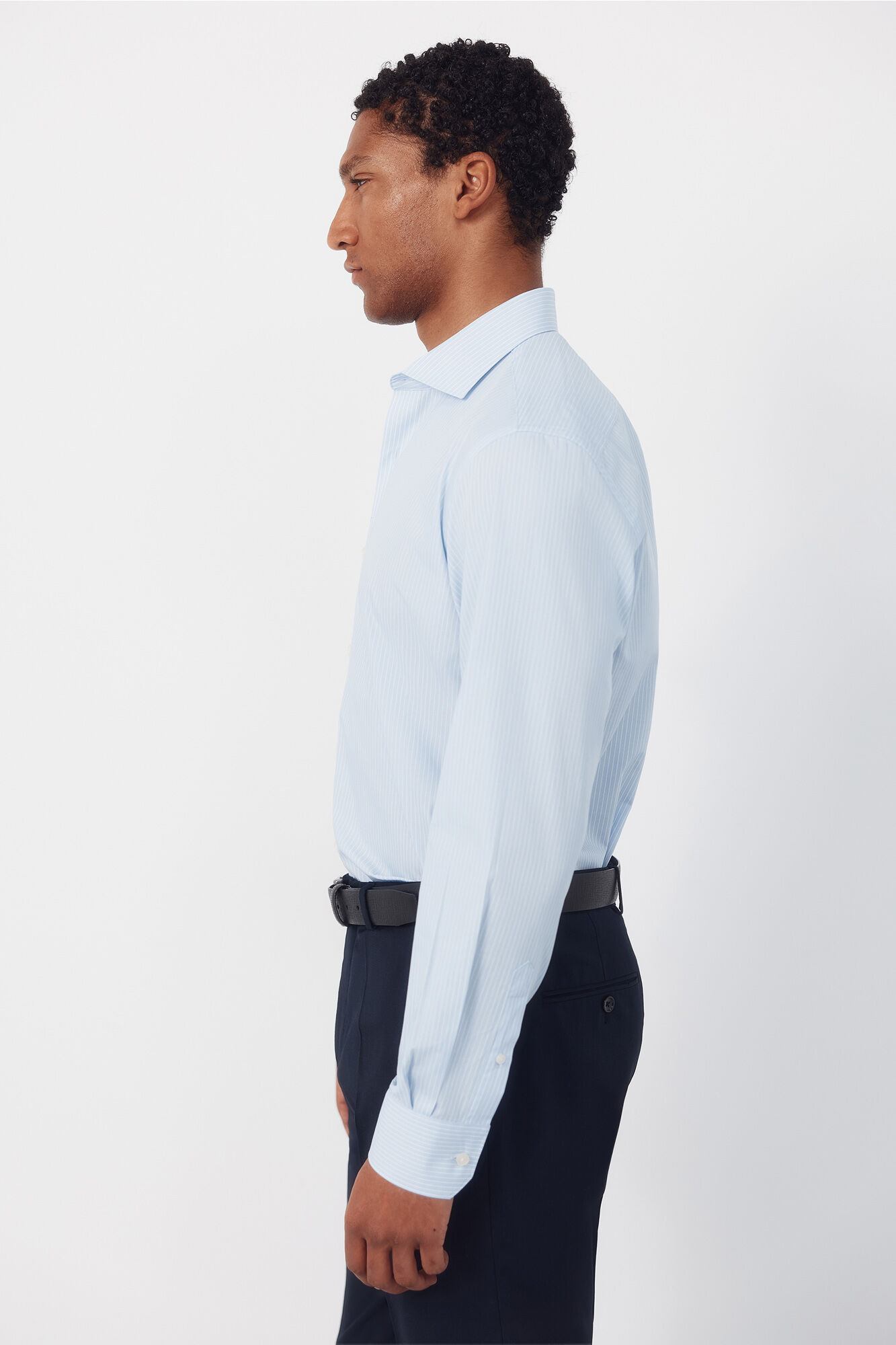Cortefiel Easy-iron striped dress shirt Blue
