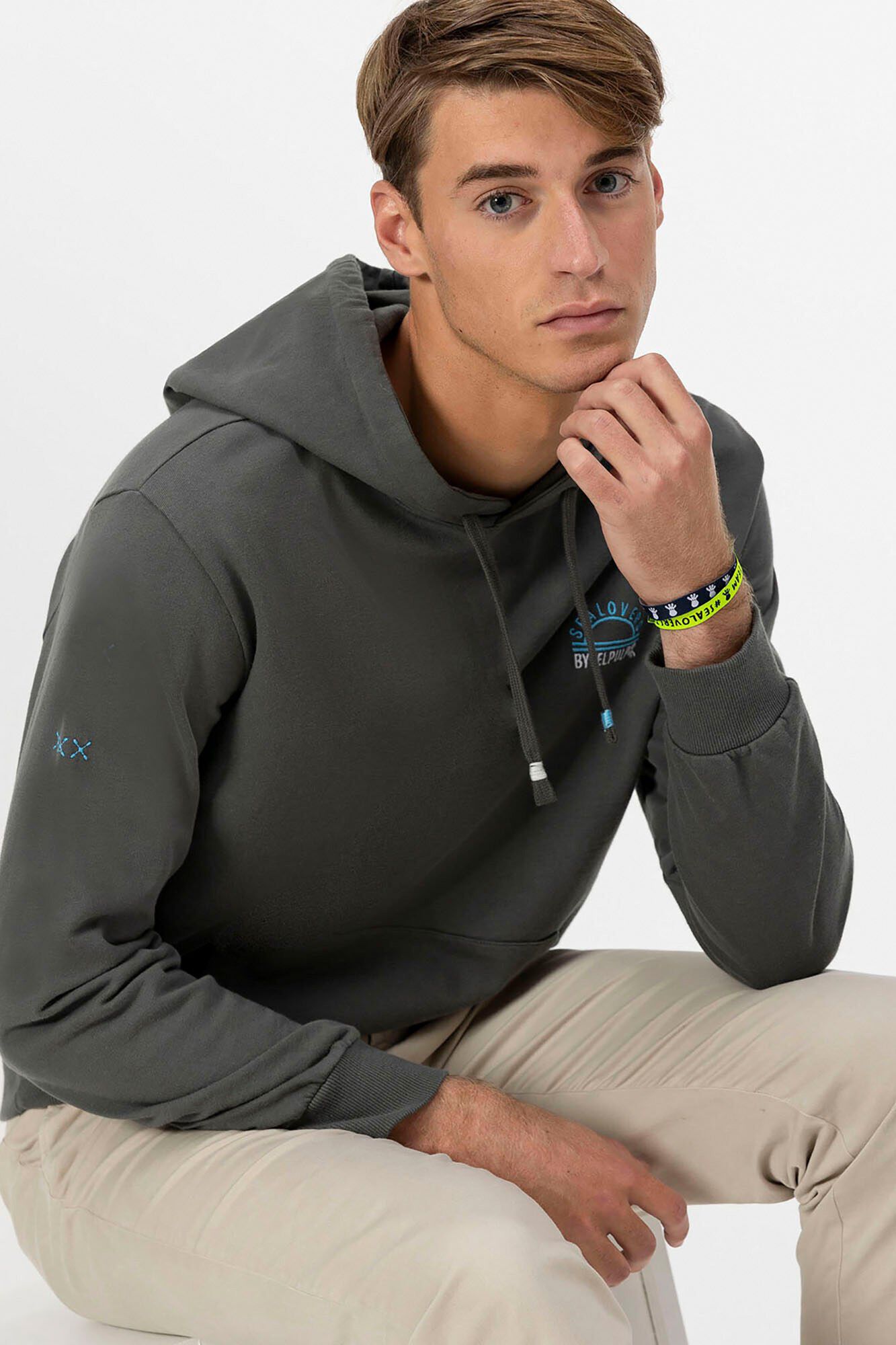 elPulpo Sweatshirt capuz com bordado Sealovers Cinzento