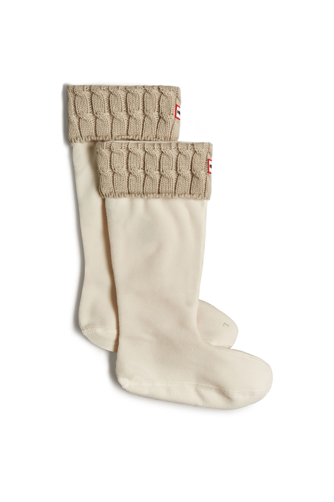 Hunter Calcetin stitch cable tall boot sock Beige