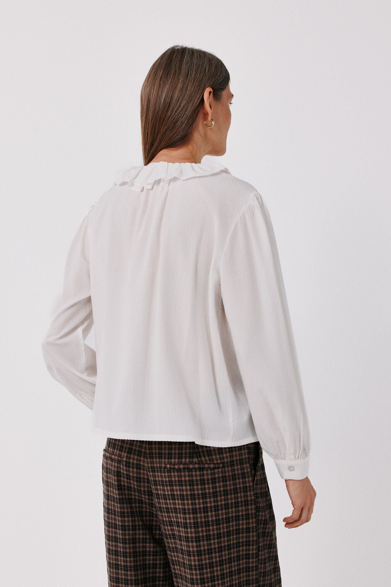 Cortefiel Blusa com folho Branco