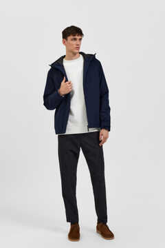 Cortefiel Quilted coat with hood Grey