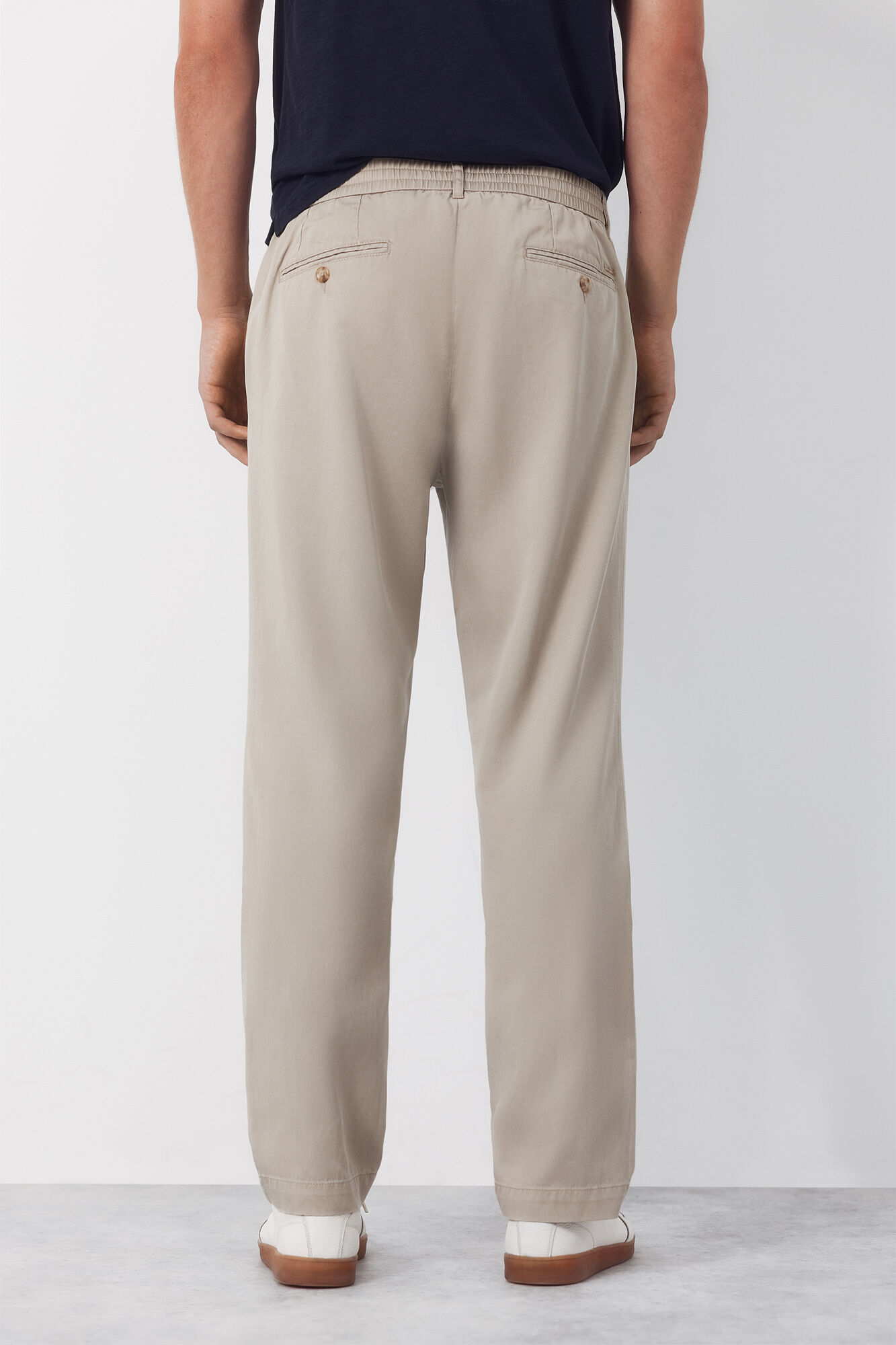 Cortefiel Tapered Tencel Cotton chinos Trousers Beige
