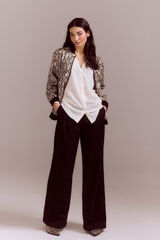 Cortefiel Pinstripe tailored trousers Printed white