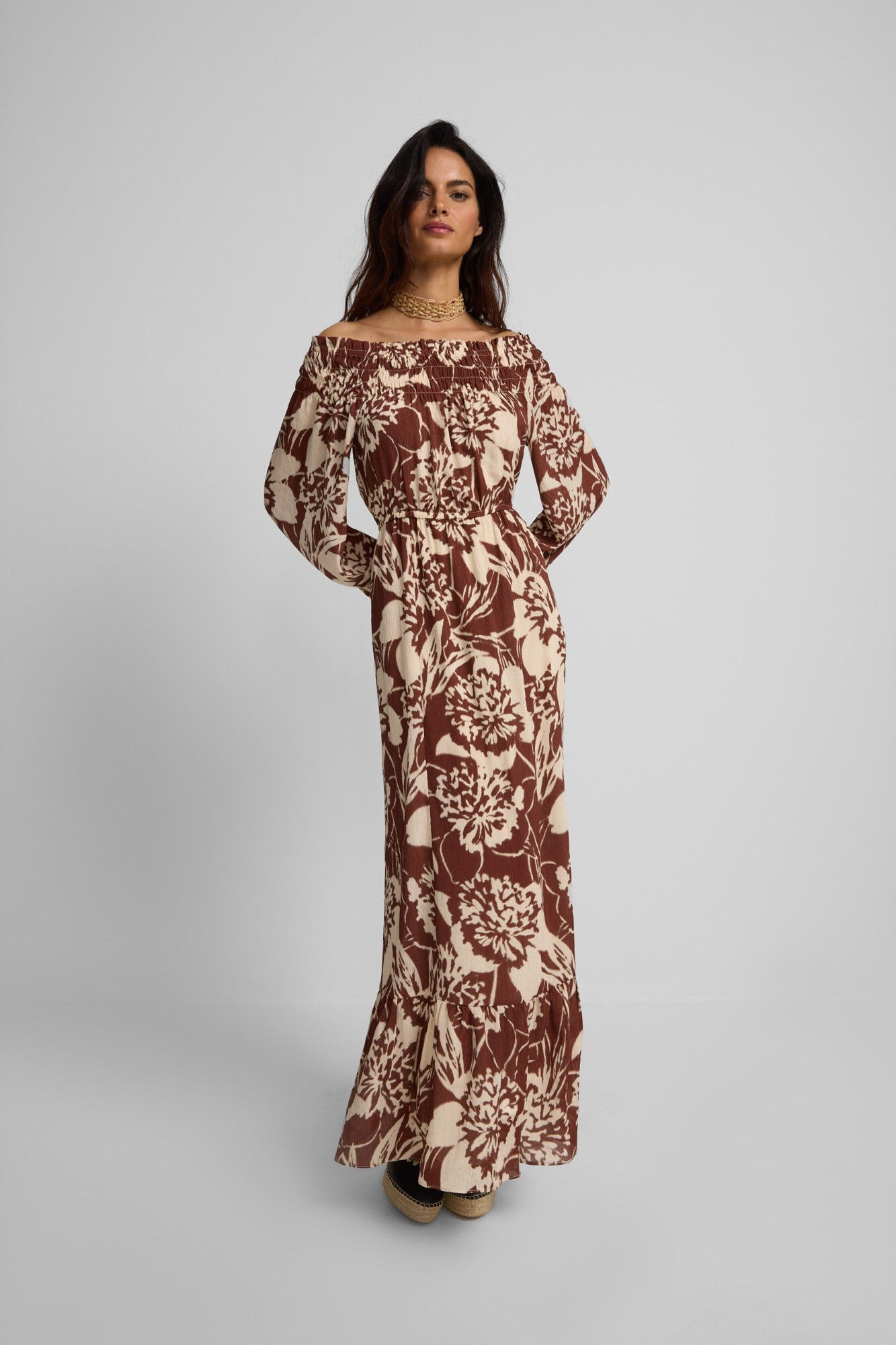 Silbon Vestido palabra de honor estampado