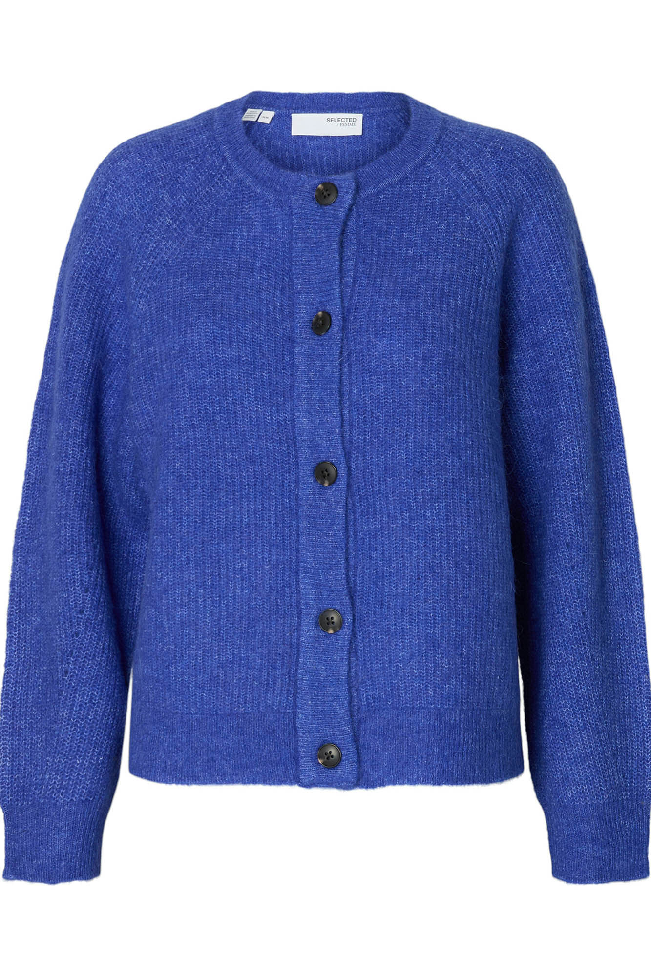 Selected Casaco de malha em l&atilde; e alpaca Azul