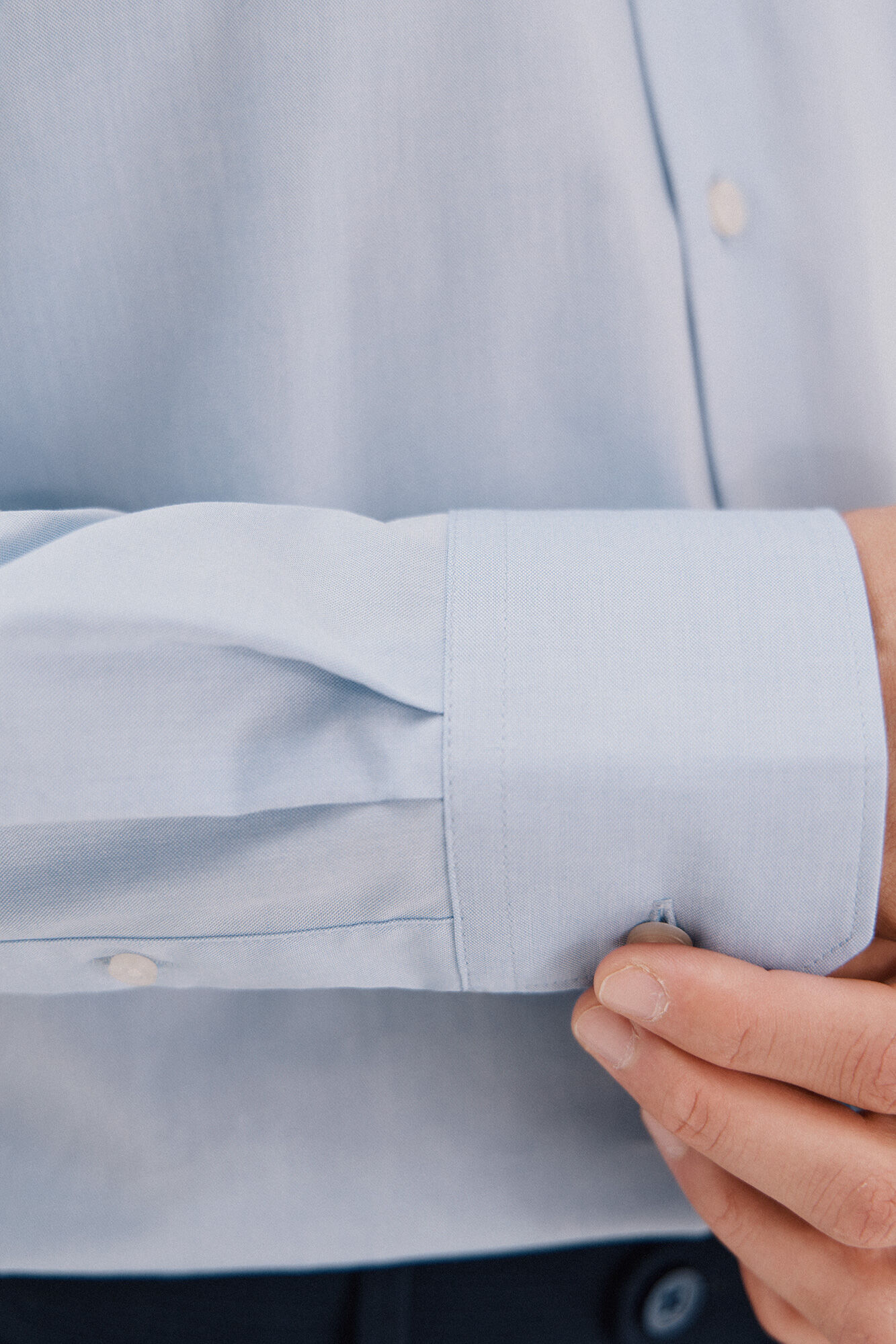 Cortefiel Plain easy-iron dress shirt Blue