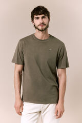OOTO Camiseta b&aacute;sica lavada Kaki