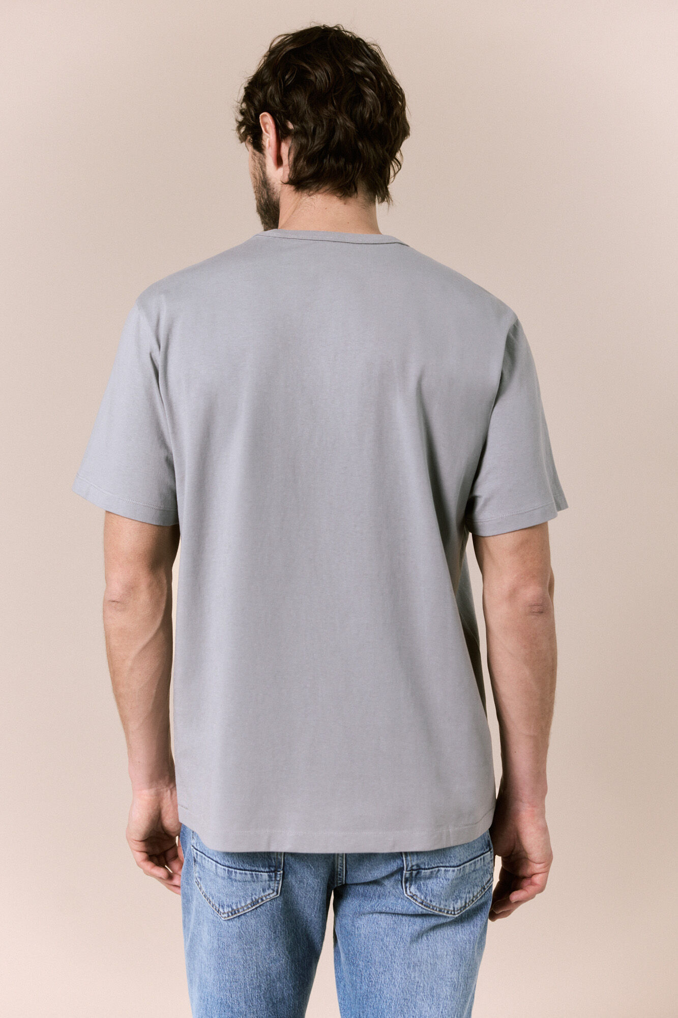 OOTO Camiseta lavada con logo Gris