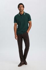 Selected Piqu&eacute; short sleeve polo shirt Dark green