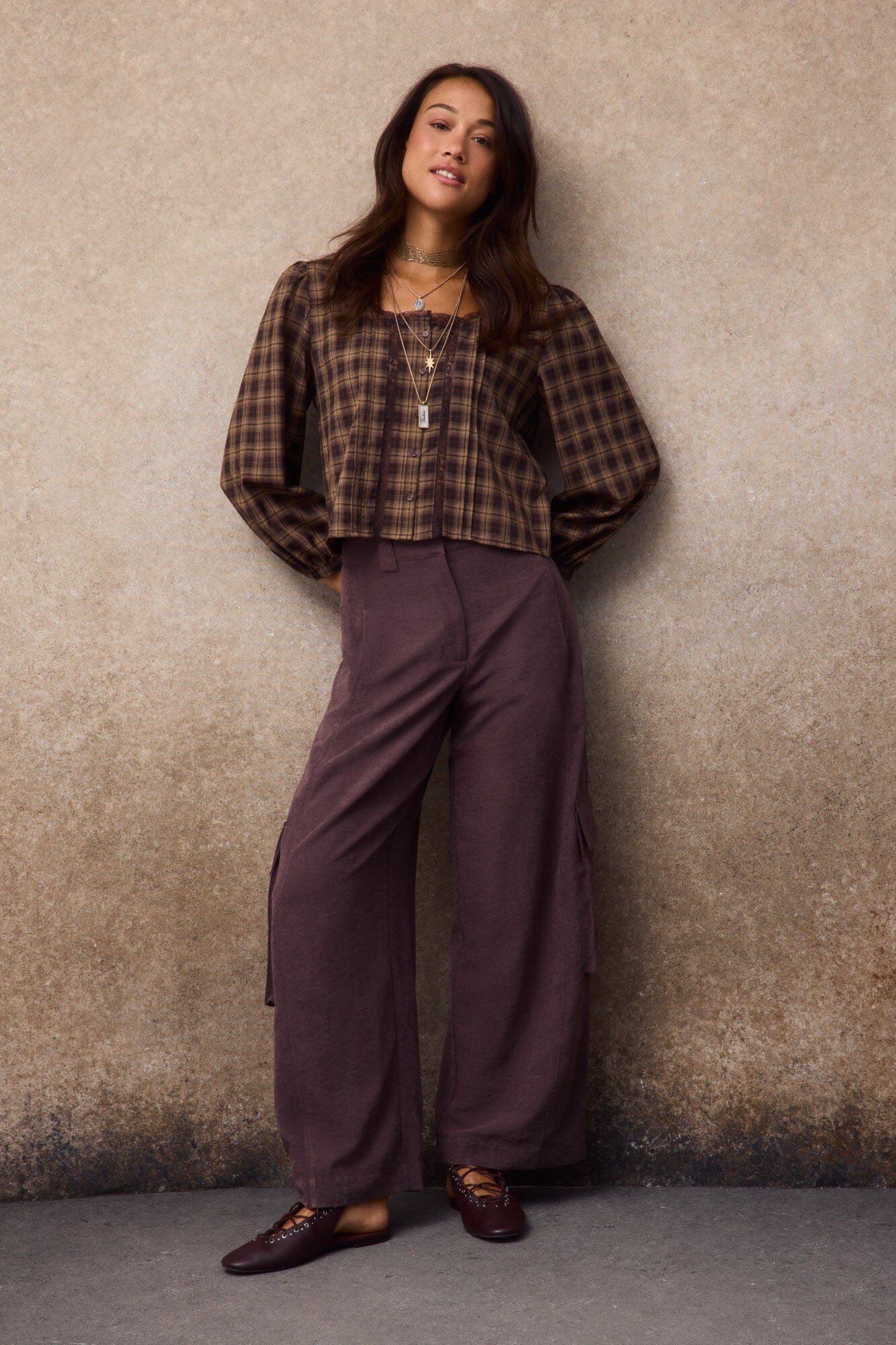 Slowlove Pantal&oacute;n cargo satinado