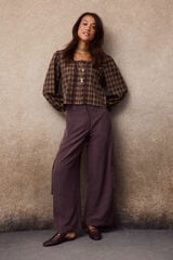 Slowlove Satin-finish cargo trousers Dark brown