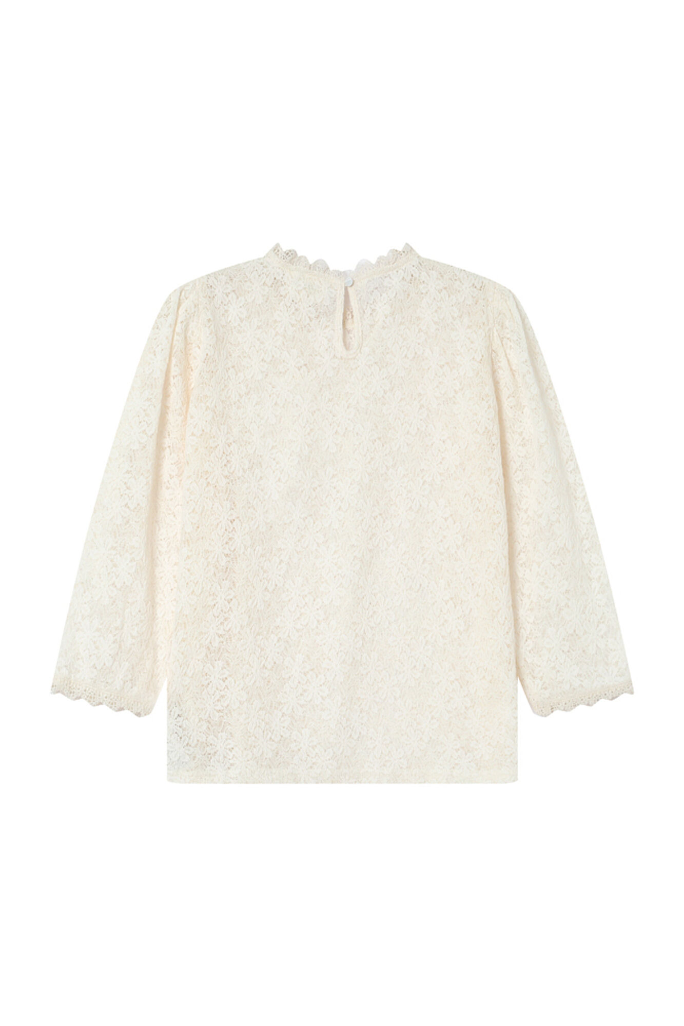 Grace & Mila Blusa de renda com manga 3/4 Branco