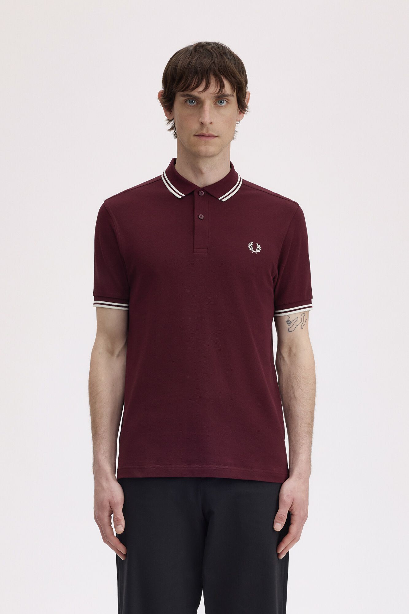 Fred Perry Polo con dos tonos Fred Perry Granate