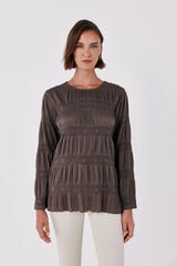Cortefiel Floral fluid T-shirt Beige