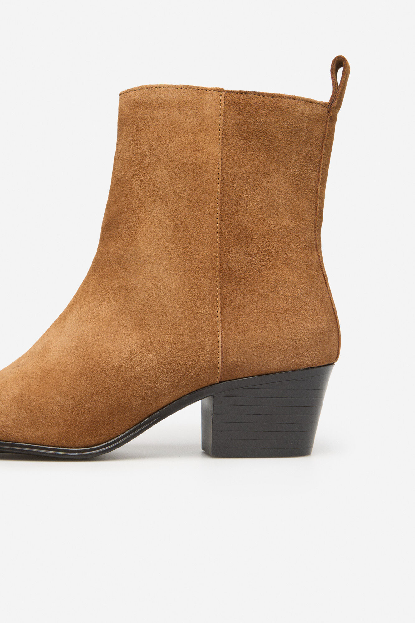 Cortefiel Suede split leather boot Nude