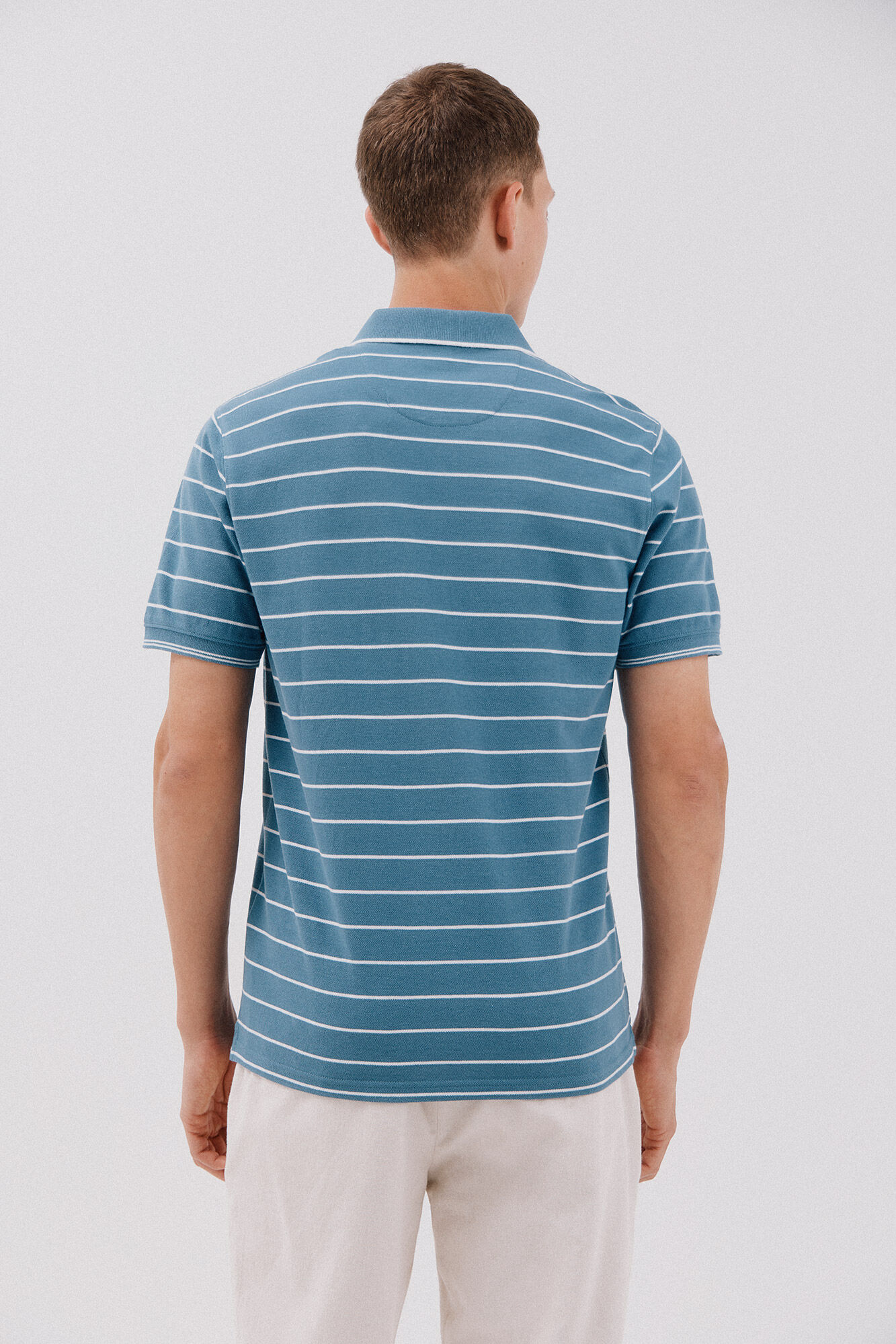 Cortefiel Striped polo shirt Blue