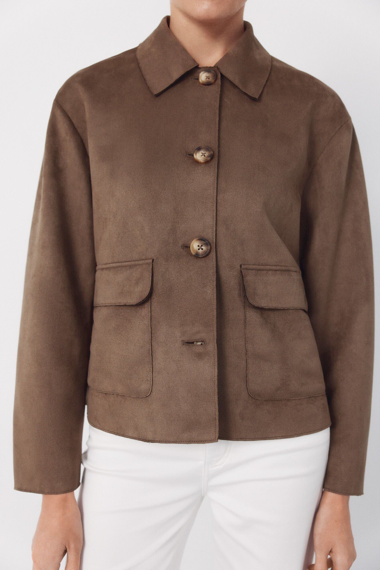 Cortefiel Chaqueta tejido efecto ante Kaki