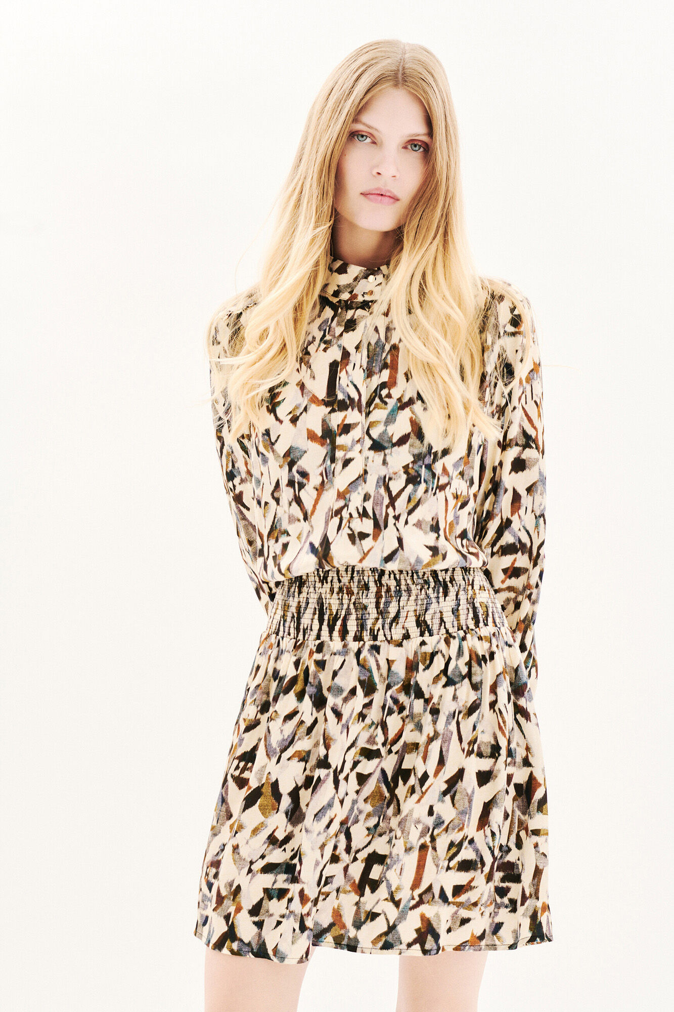 Caroll Vestido estampado 100% viscose Tostado