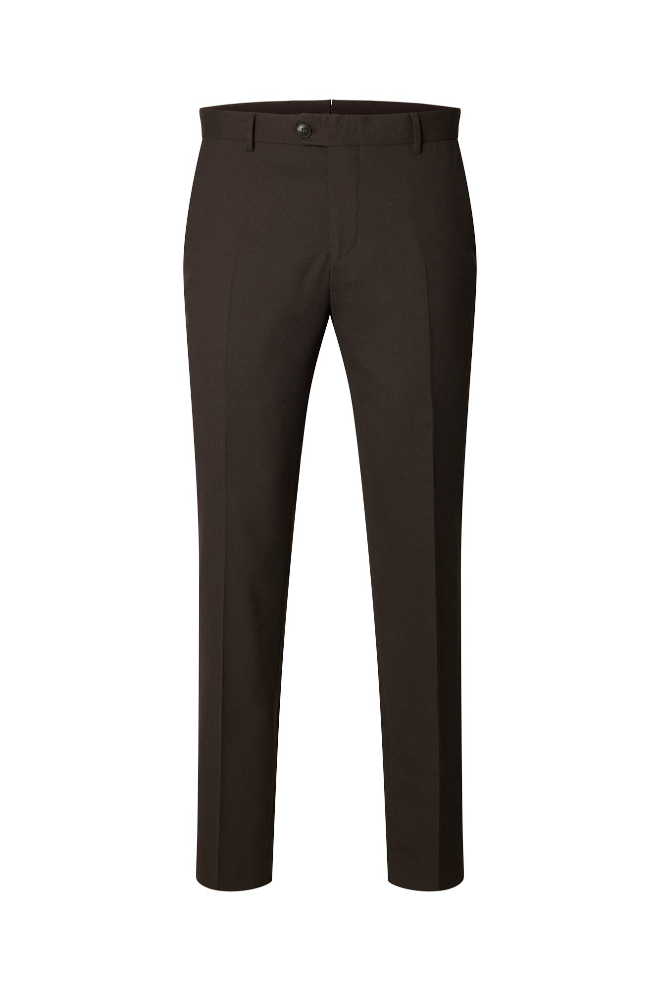 Selected Cal&ccedil;as de fato Slim Fit Castanho