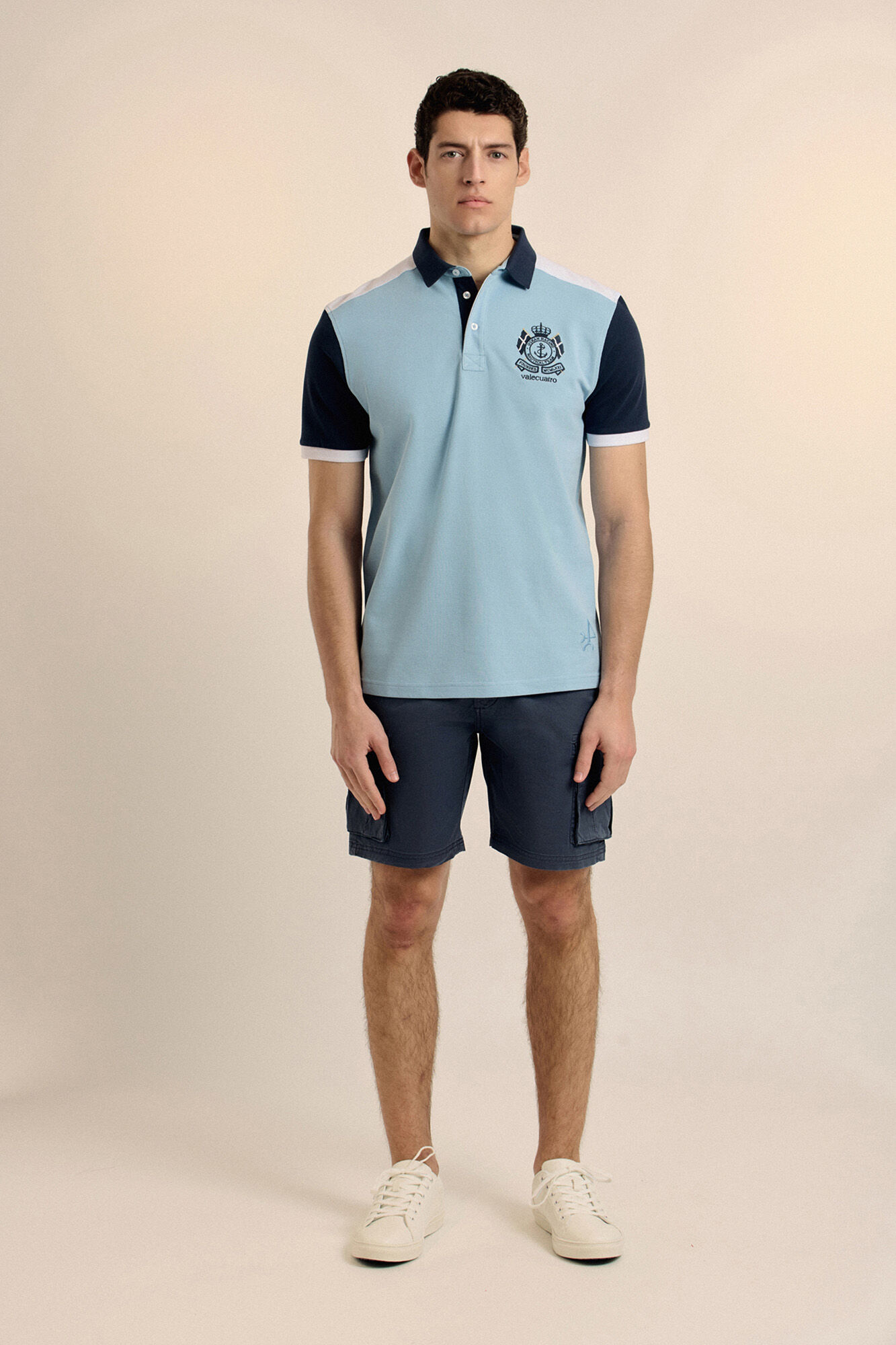 Valecuatro Tricolor polo shirt Blue