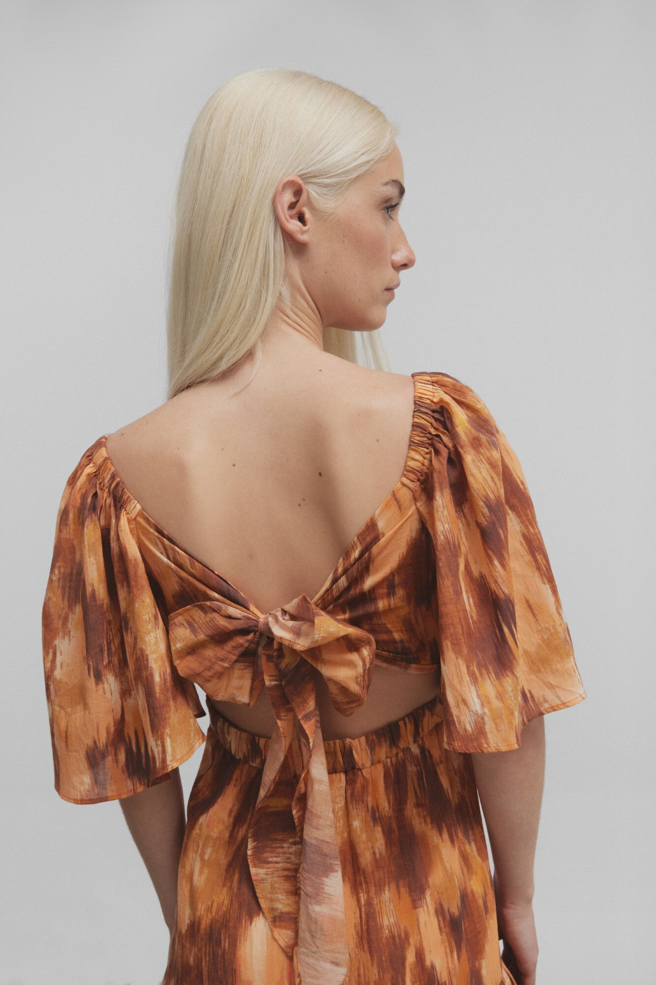 Silbon Vestido midi estampado  Castanho